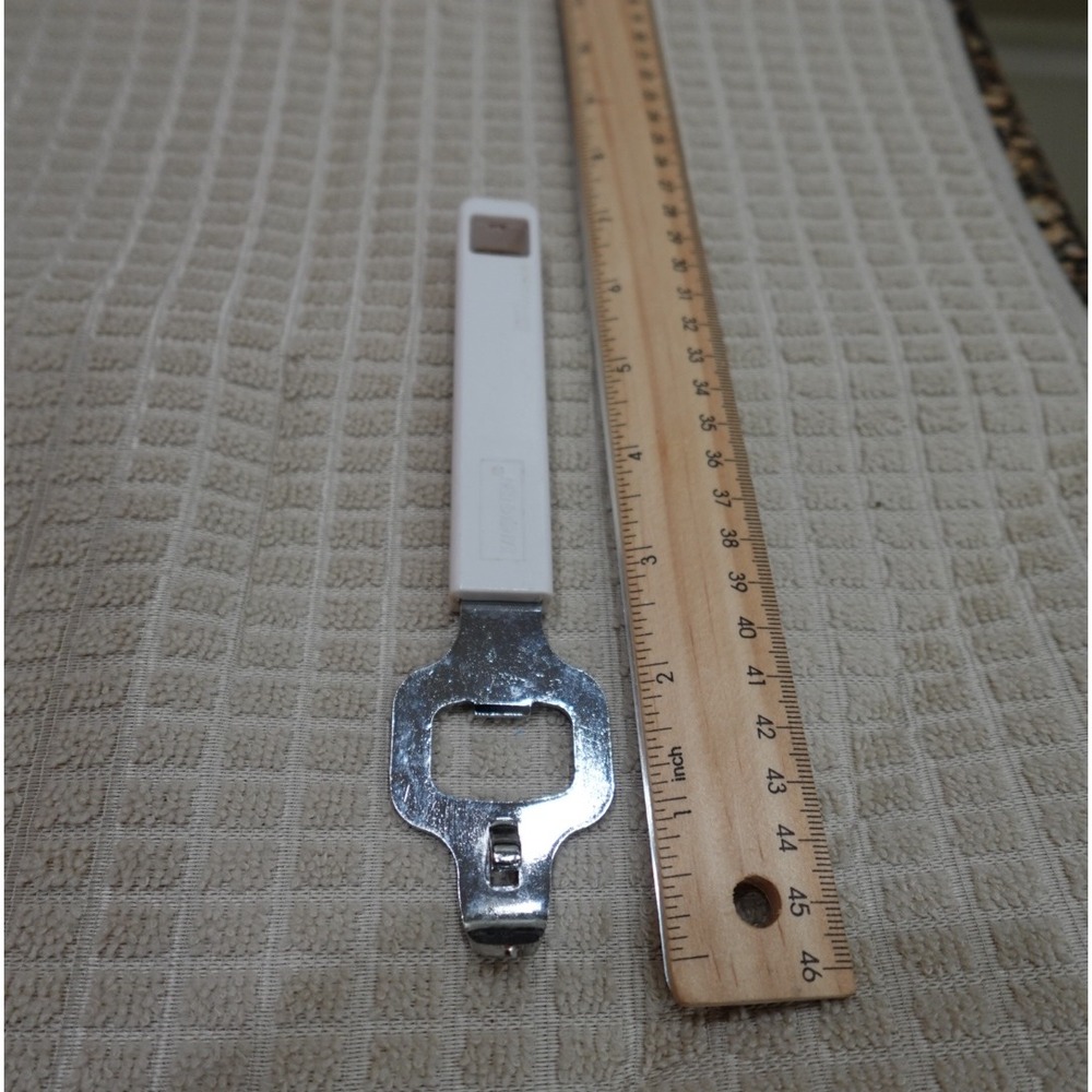 Kamenstein Bottle and Can Opener‎ White Handle Stainless Steel Church Key 6.25in